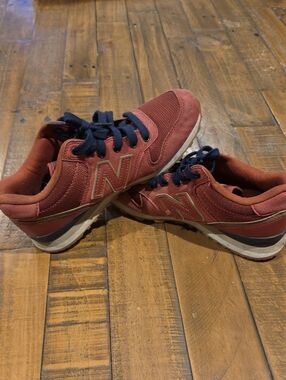 New Balance Red Sneakers with Navy Laces